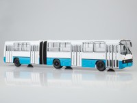 Масштабная модель 1:43 Городской сочлененный автобус Икарус-280 бело-синий (Советский Автобус)